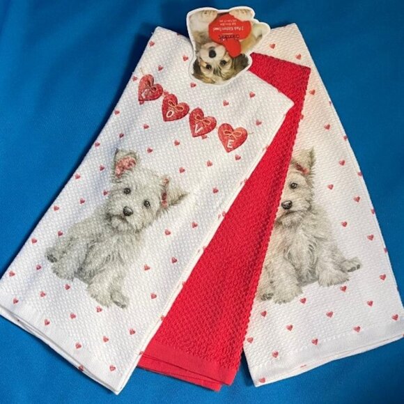NWT & HTF 3 PACK ADORABLE WESTIE / WEST HIGHLAND TERRIER / CAIRN TERRIER TOWELS - Picture 3 of 15